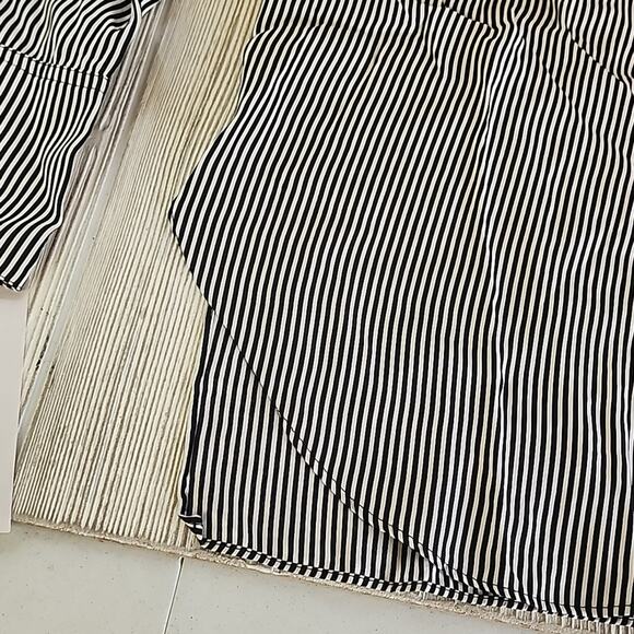 Rag & Bone Black and White Striped Off The Shoulder Silk Top, Women's XXS - Picture 8 of 9